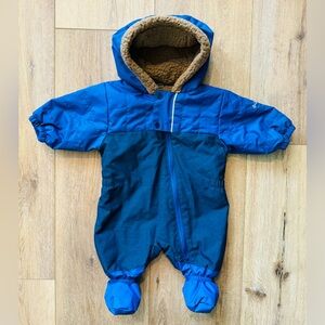Columbia one-piece infant footed snowsuit with hood blue full-zip size 0…